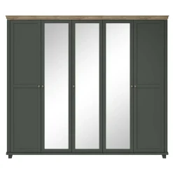 Armadio 246x216h cm 5 ante con specchio verde quercia Texel