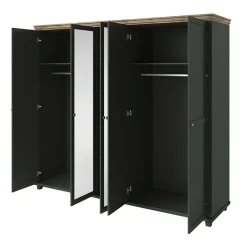 Armadio 246x216h cm 5 ante con specchio verde quercia Texel