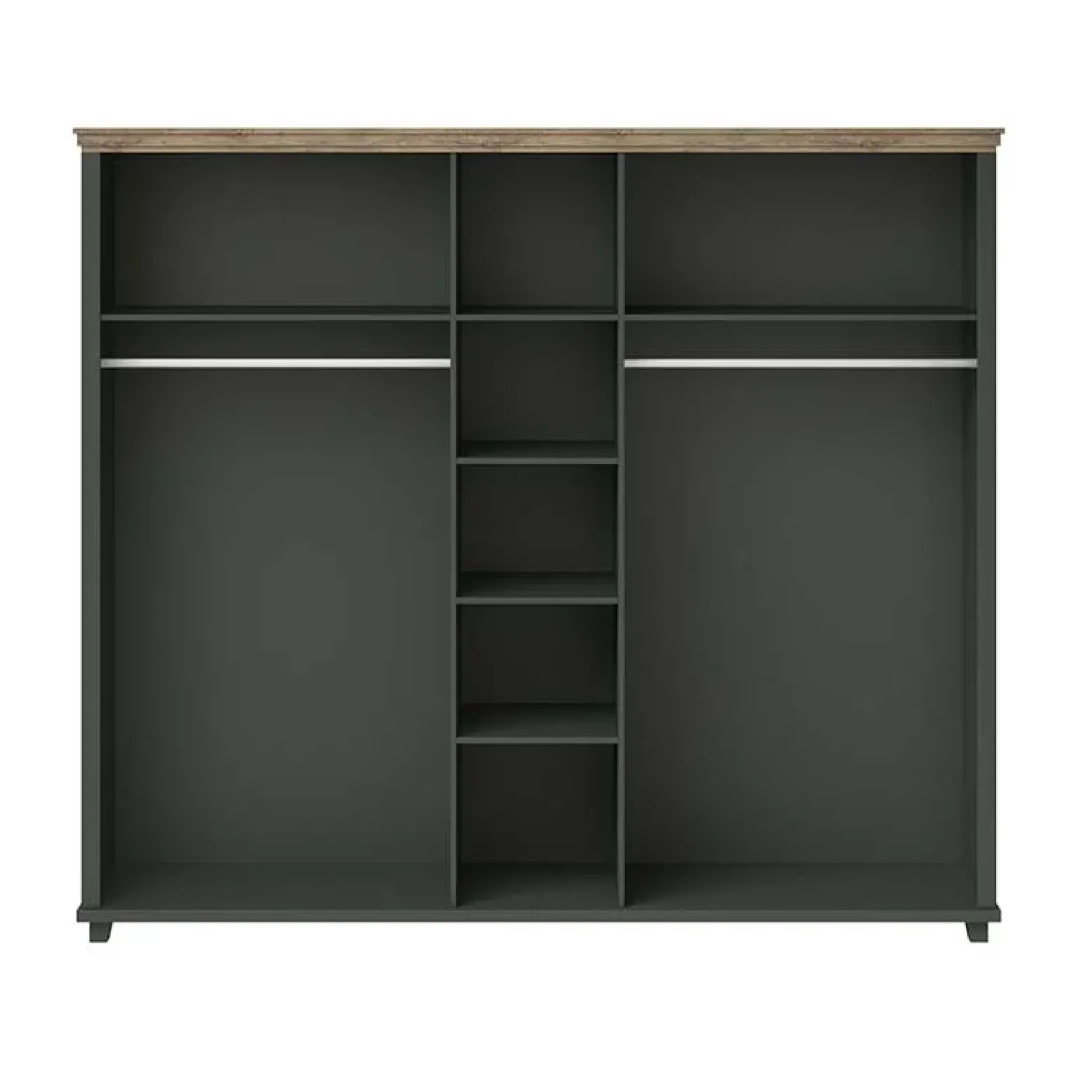Armadio 246x216h cm 5 ante con specchio verde quercia Texel