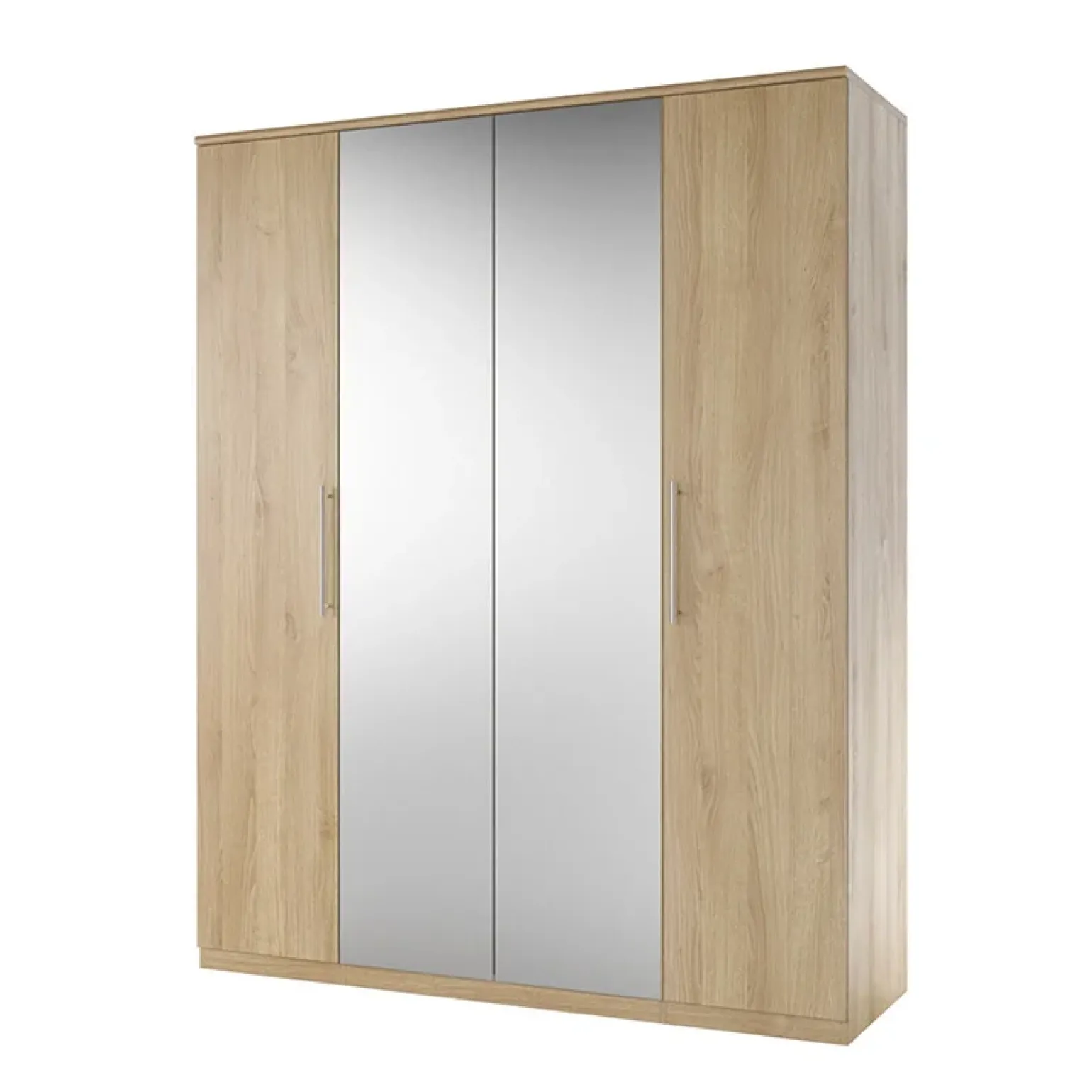 Armadio 161x199h cm 4 ante con specchio rovere Dogliani