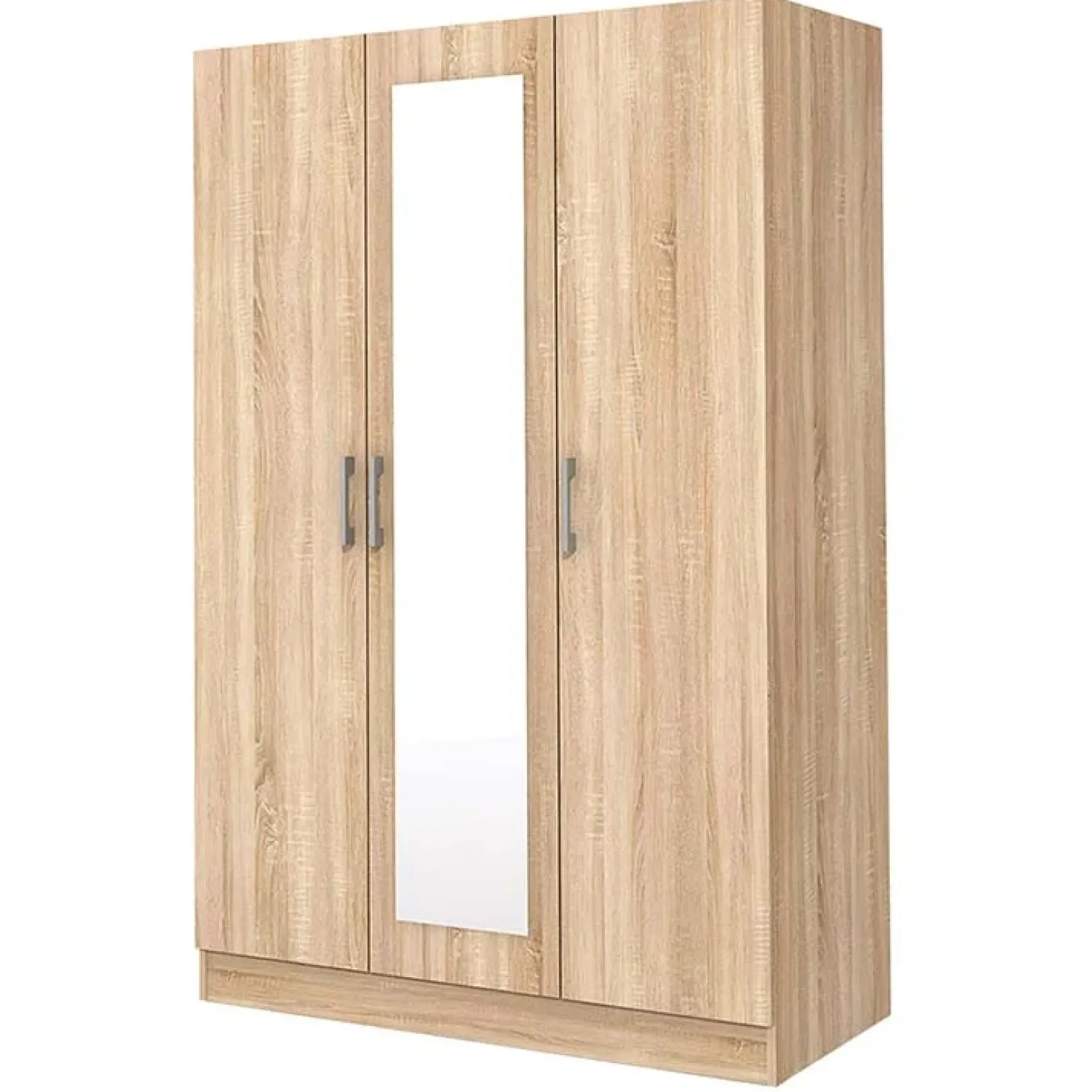 Armadio 120x181h cm 3 ante con specchio moderno rovere Sorrento