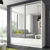 Armadio 184x214h cm 2 ante con specchio bianco lucido Jeki Gihome®