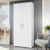 Armadio 80x190h cm 2 ante design moderno bianco Pastello