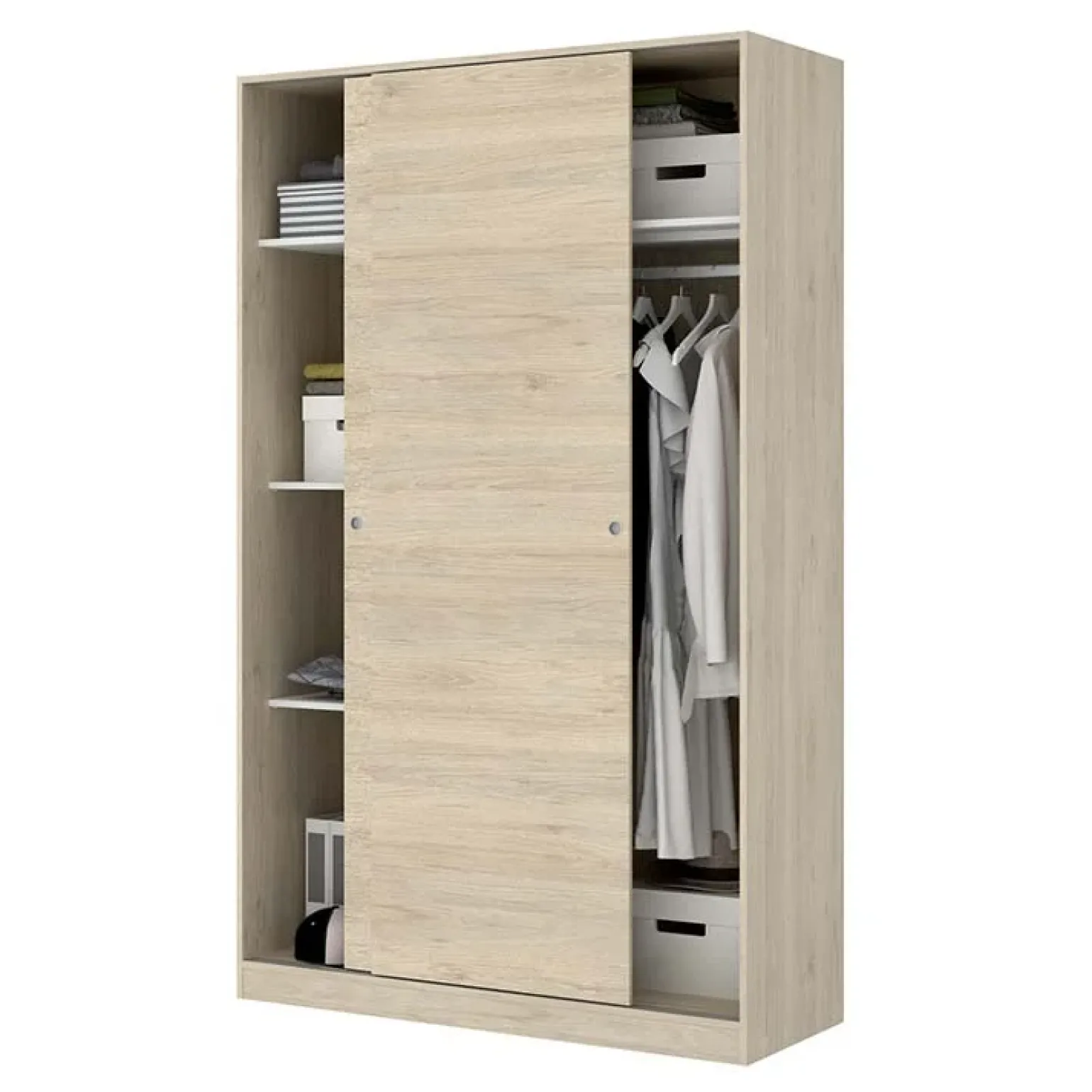 Armadio 120x204h cm 2 ante moderno scorrevoli rovere Royal