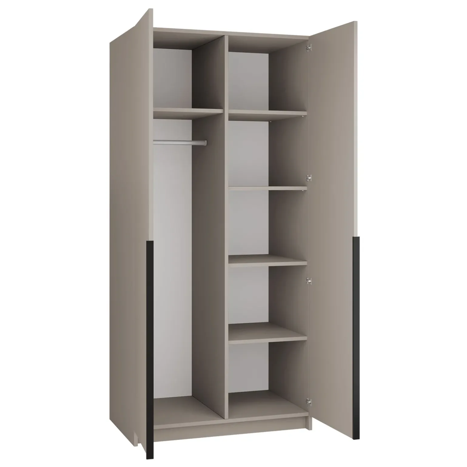 Armadio 100x215h cm 2 ante moderno beige nero Glammy 2