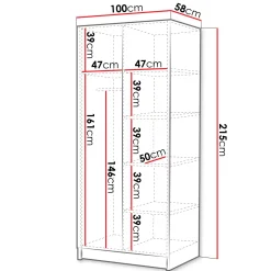 Armadio 100x215h cm 2 ante moderno beige oro Glammy 2