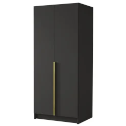 Armadio 100x215h cm 2 ante moderno nero oro Glammy 2