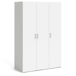 Armadio 116x176h cm 3 ante moderno bianco opaco Light Gihome®