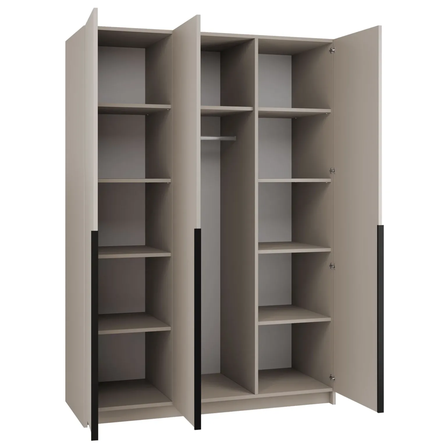 Armadio 150x215h cm 3 ante moderno beige nero Glammy 3