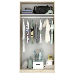 Armadio 100x204h cm 2 ante moderno scorrevoli rovere Royal