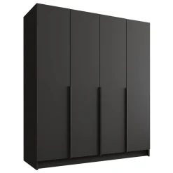 Armadio 200x215h cm 4 ante moderno nero Glammy 4