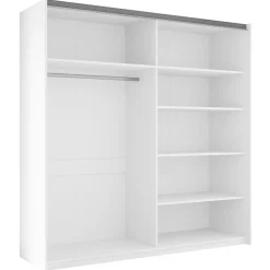 Armadio 200x210h cm 2 ante scorrevoli con specchio bianco Lilly