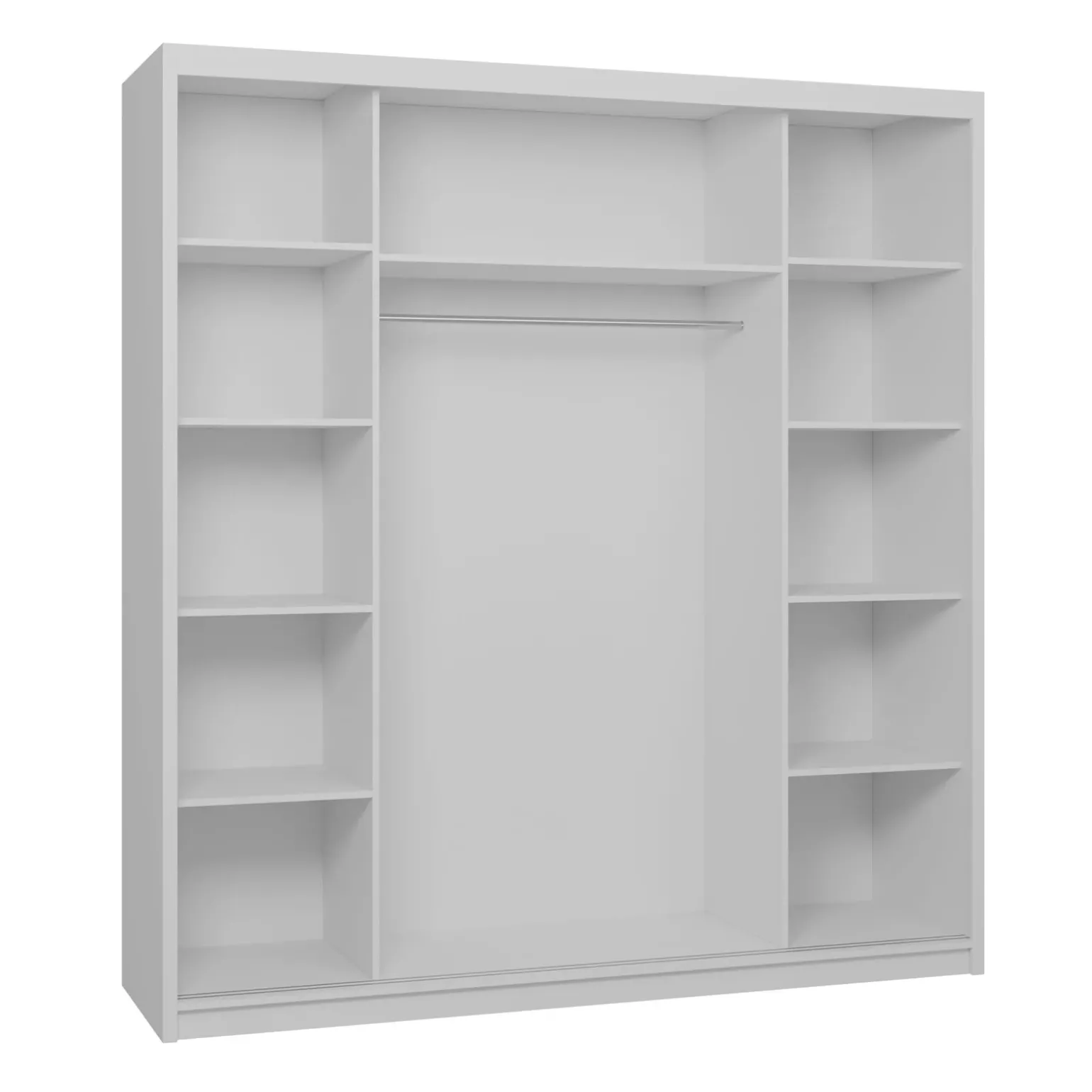 Armadio 200x215h cm 2 ante scorrevoli con specchio bianco opaco rovere Silven