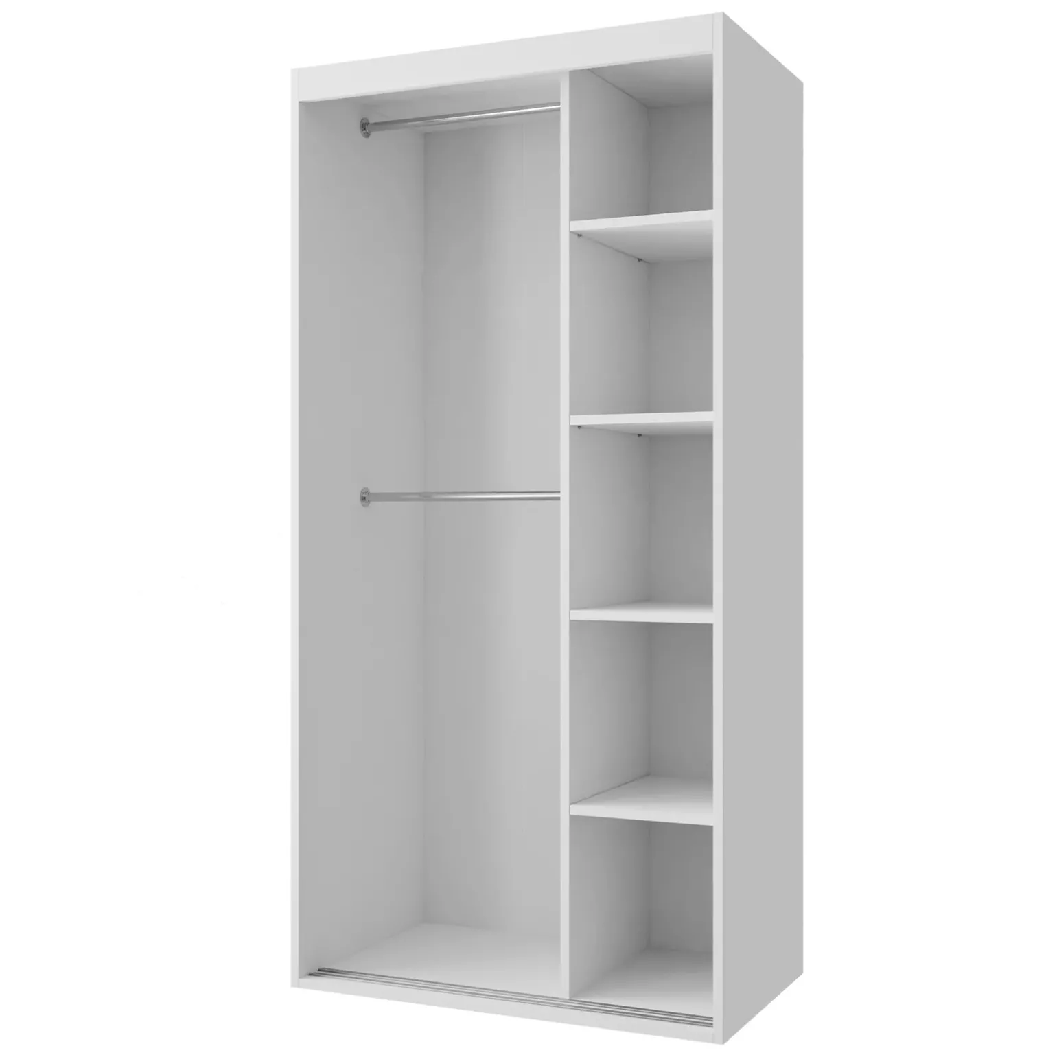 Armadio 100x205h cm 2 ante scorrevoli con specchio bianco Boselia