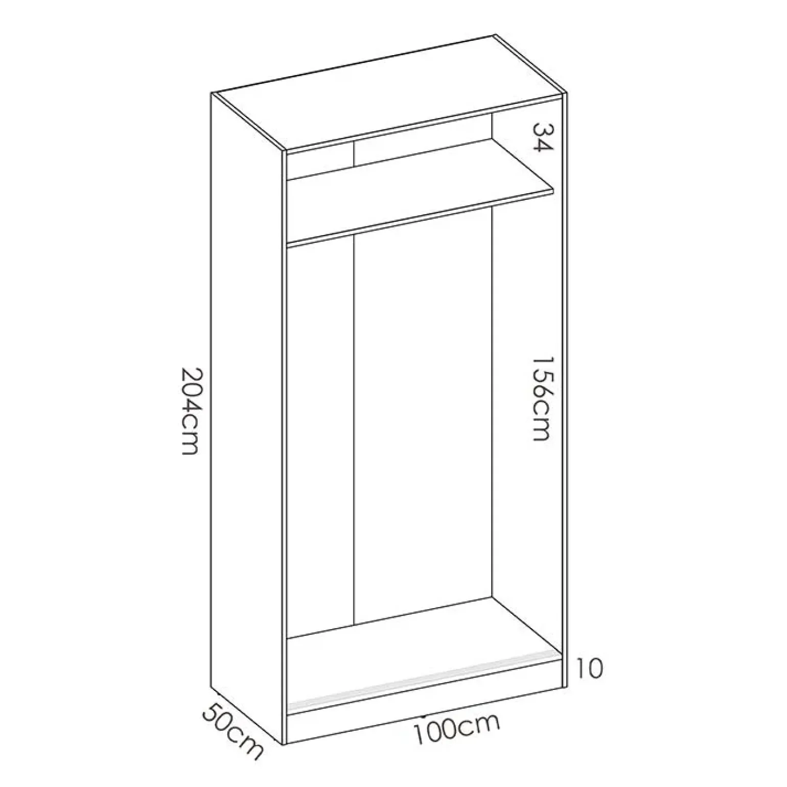 Armadio 100x204h cm 2 ante scorrevoli bianco lucido Royal