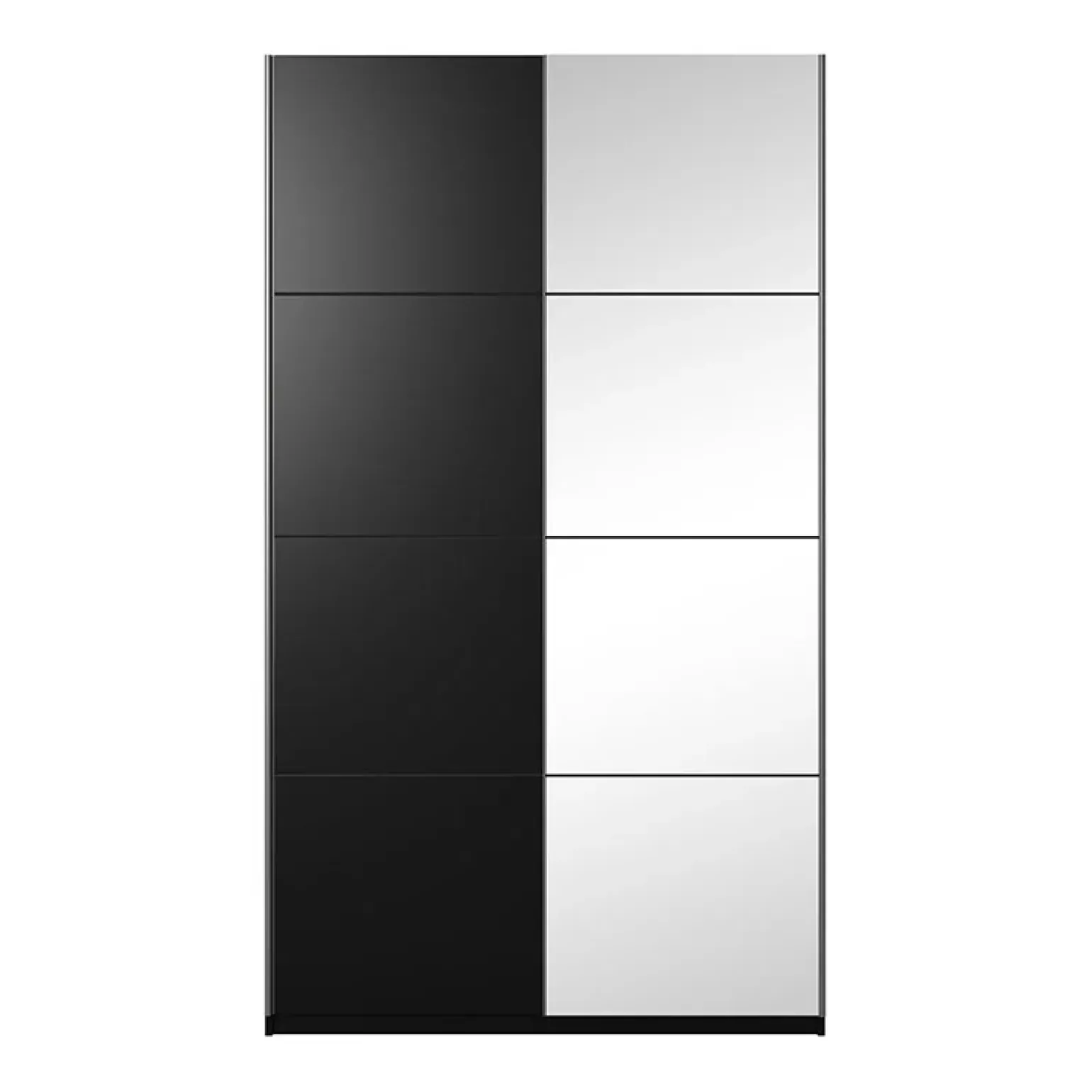 Armadio 120x210h cm 2 ante scorrevoli con specchio nero Pascal Gihome®