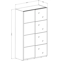 Armadio 120x210h cm 2 ante scorrevoli con specchio nero Pascal Gihome®