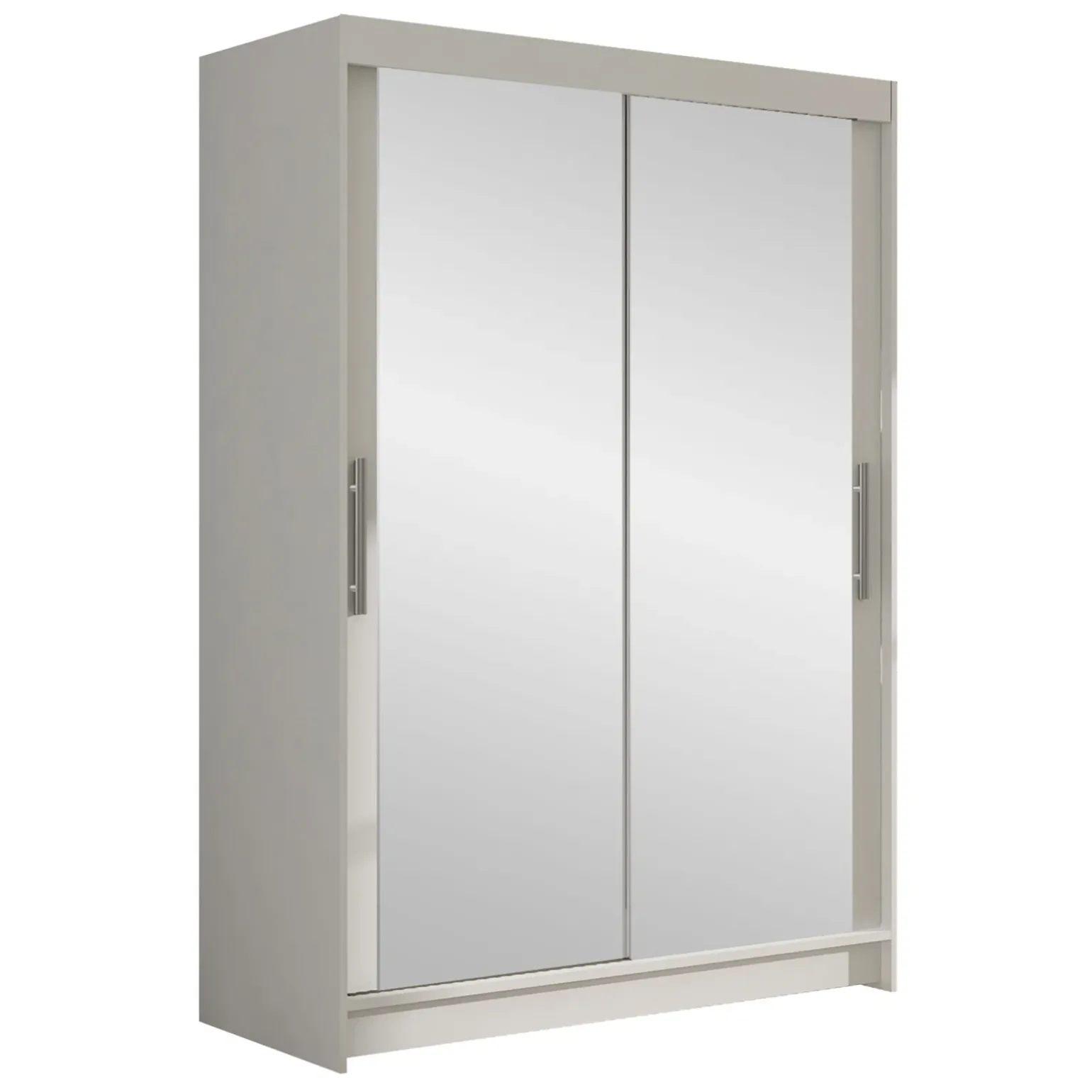 Armadio 120x200h cm 2 ante scorrevoli con specchio bianco Tancredi