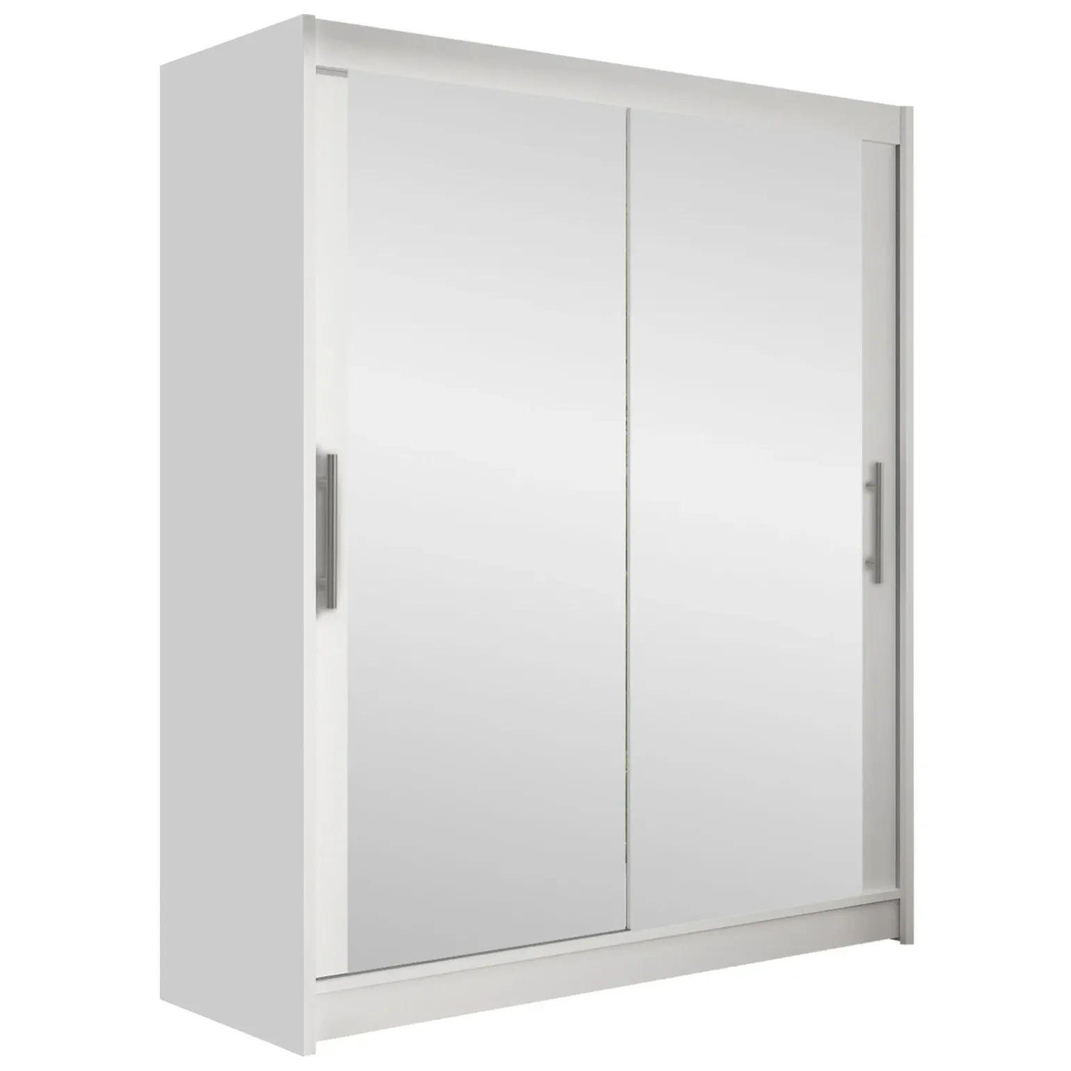 Armadio 150x200h cm 2 ante scorrevoli con specchio bianco Lunysia