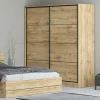 Armadio 180x200h cm 2 ante scorrevoli moderno quercia Tamika