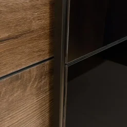 Armadio 220x210h cm 2 ante scorrevoli rovere nero lucido Cortina Gihome®