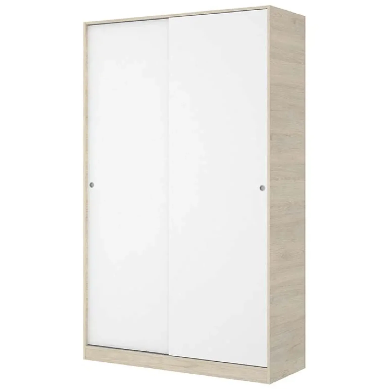 Armadio 120x204h cm 2 ante scorrevoli rovere bianco lucido Royal