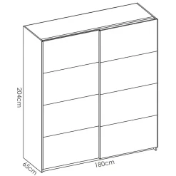 Armadio 180x204h cm 2 ante scorrevoli bianco lucido Royal
