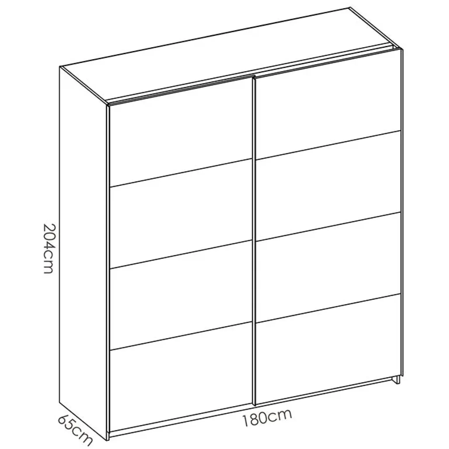 Armadio 180x204h cm 2 ante scorrevoli bianco lucido Royal