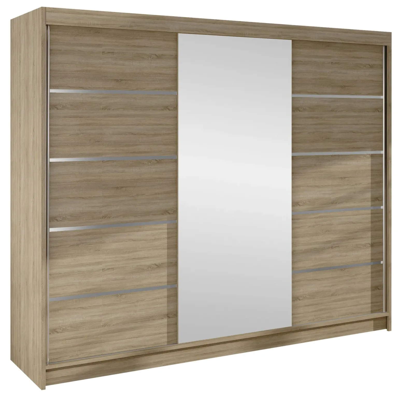 Armadio 200x215h cm 2 ante scorrevoli con specchio rovere sonoma Silven