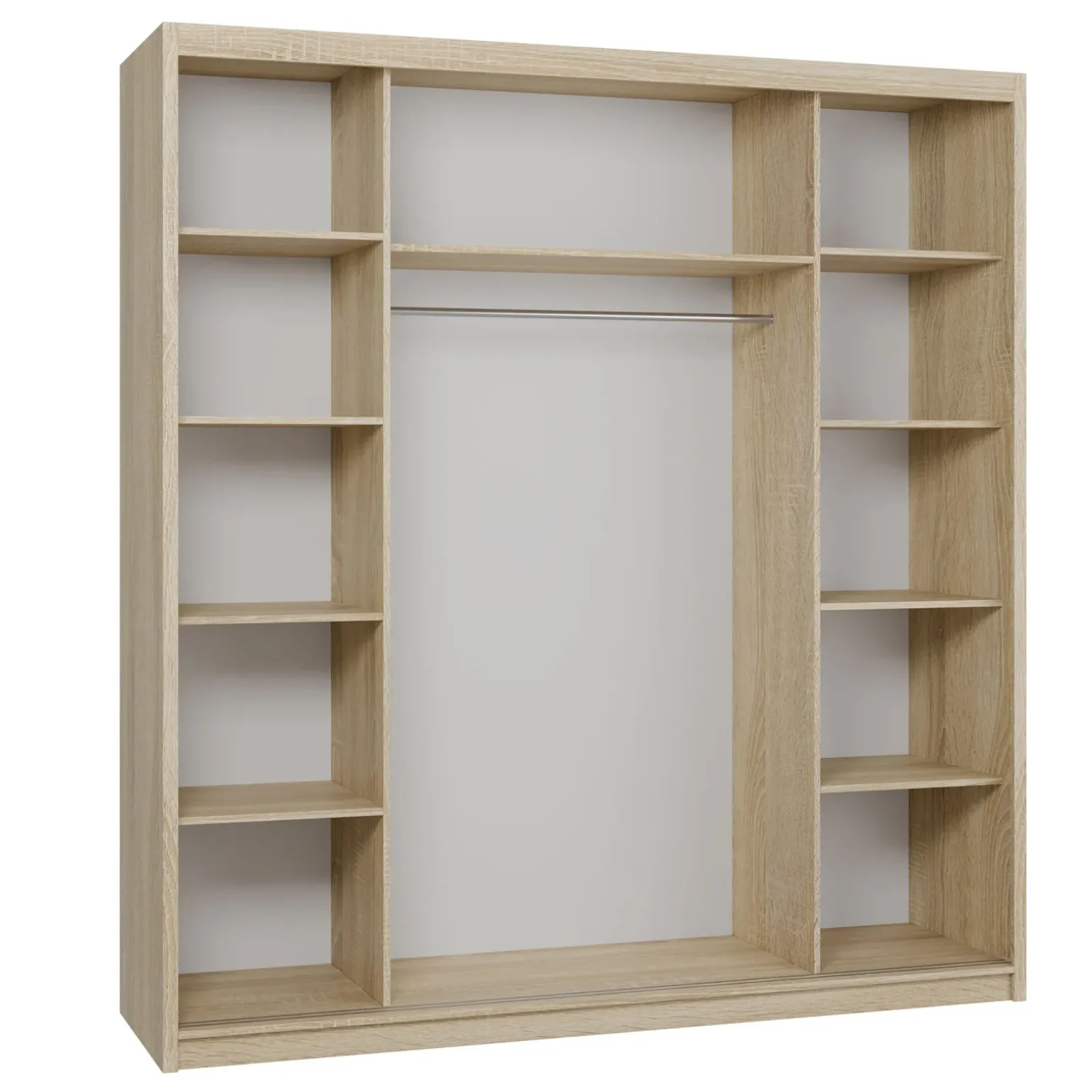 Armadio 200x215h cm 2 ante scorrevoli con specchio rovere sonoma Silven