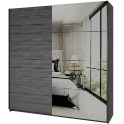 Armadio 200x210h cm 2 ante scorrevoli con specchio ossido Cortina Gihome®