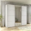 Armadio 250x210h cm 3 ante scorrevoli con specchio bianco Lilly