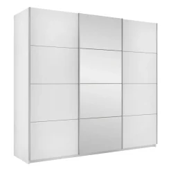 Armadio 250x210h cm 3 ante scorrevoli con specchio bianco Lilly