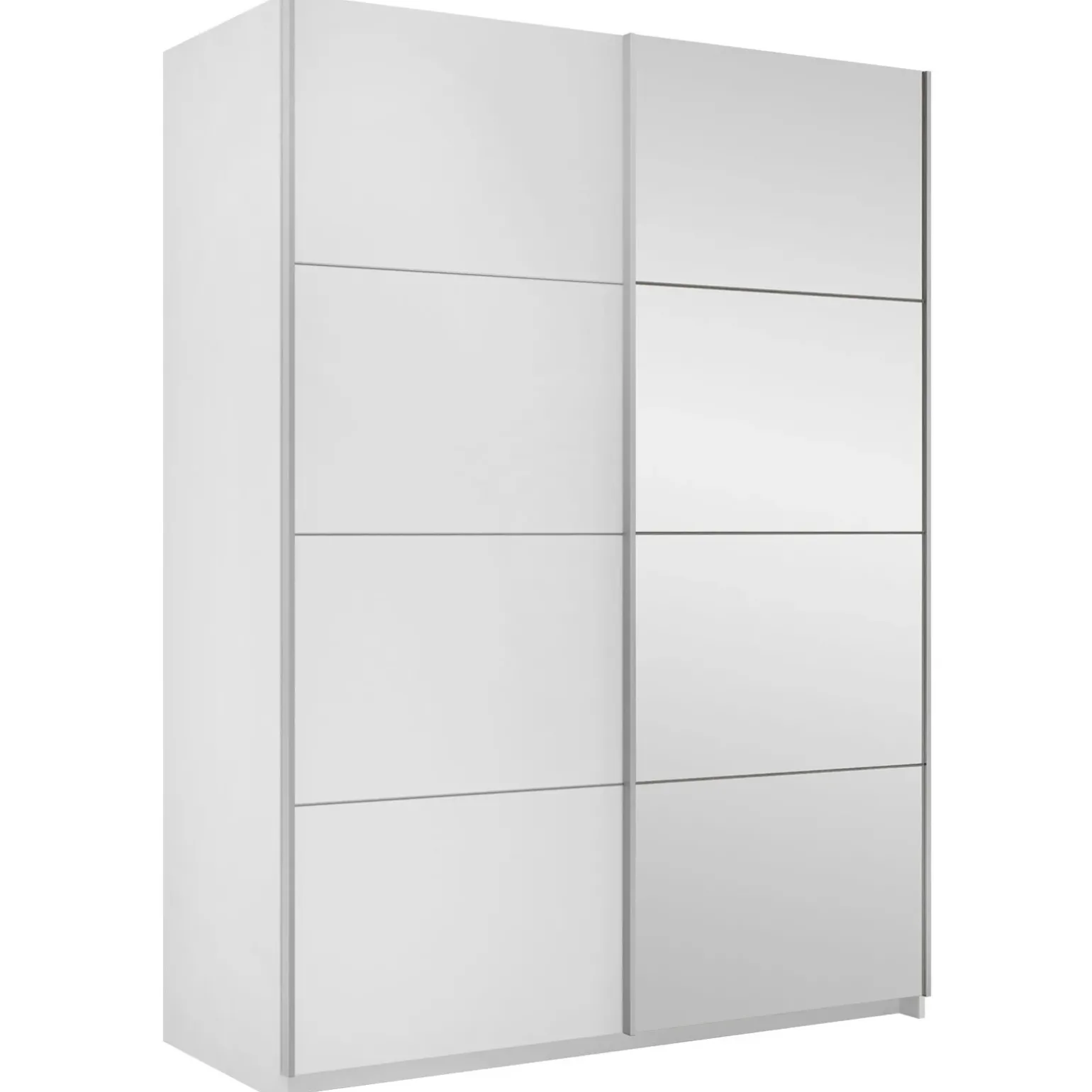 Armadio 150x210h cm 2 ante scorrevoli con specchio bianco Lilly