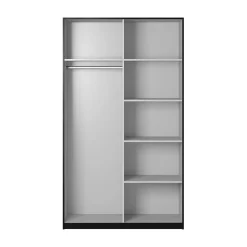 Armadio 150x210h cm 2 ante scorrevoli con specchio nero opaco Pascal Gihome®
