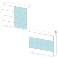 Armadio 150x210h cm 2 ante scorrevoli con specchio nero opaco Pascal Gihome®
