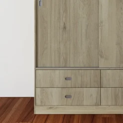 Armadio 150x201h cm 2 ante scorrevoli 4 cassetti rovere sonoma Danubio