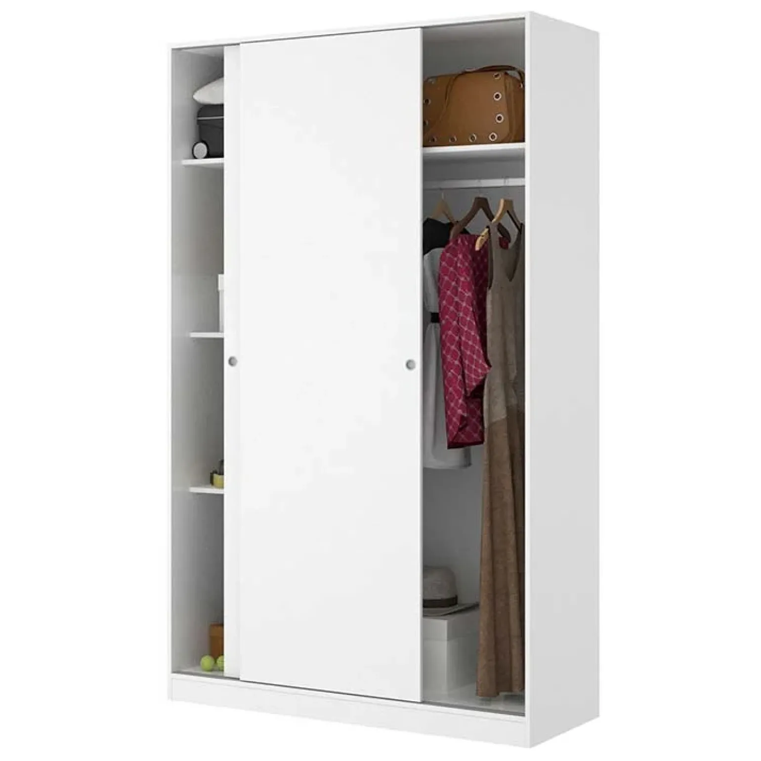 Armadio 120x204h cm 2 ante scorrevoli bianco lucido Royal