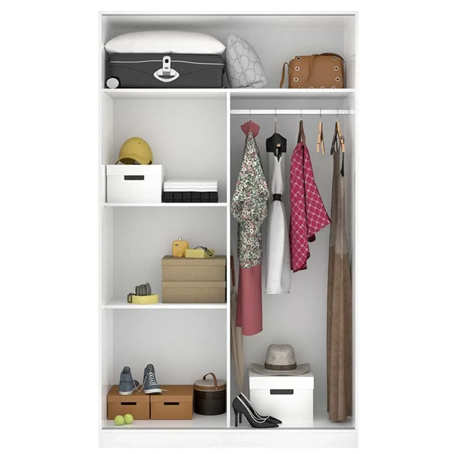 Armadio 120x204h cm 2 ante scorrevoli bianco lucido Royal