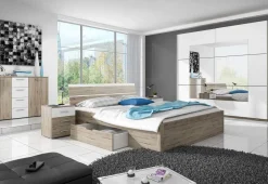 Armadio 221x210h cm 2 ante scorrevoli rovere bianco Copenhagen