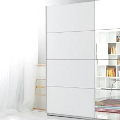 Armadio 200x210h cm 2 ante scorrevoli con specchio bianco opaco Pascal Gihome®