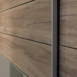 Armadio 270x210h cm 2 ante scorrevoli con specchio rovere scuro Brock Gihome®
