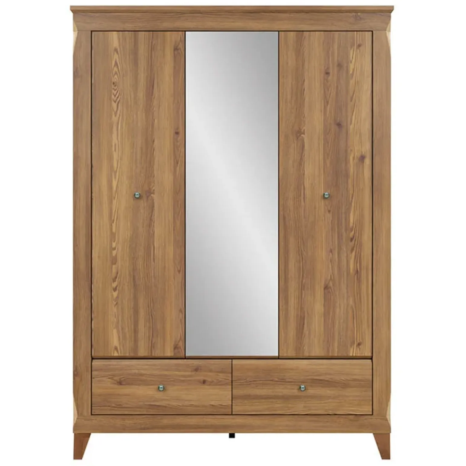 Armadio 144x202h cm 3 ante specchio rovere scuro Lucca