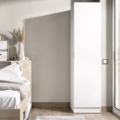 Armadio 41x184h cm con barra appendiabiti legno bianco Juan