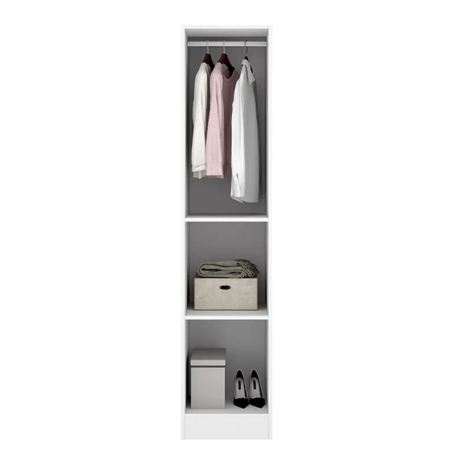 Armadio 41x184h cm con barra appendiabiti legno bianco Juan