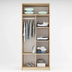 Armadio 210x190h cm con scrivania rovere antracite bianco Chiaretto