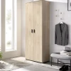 Armadio 78x190h cm due ante con ripiani multiuso vano porta scope legno Ander