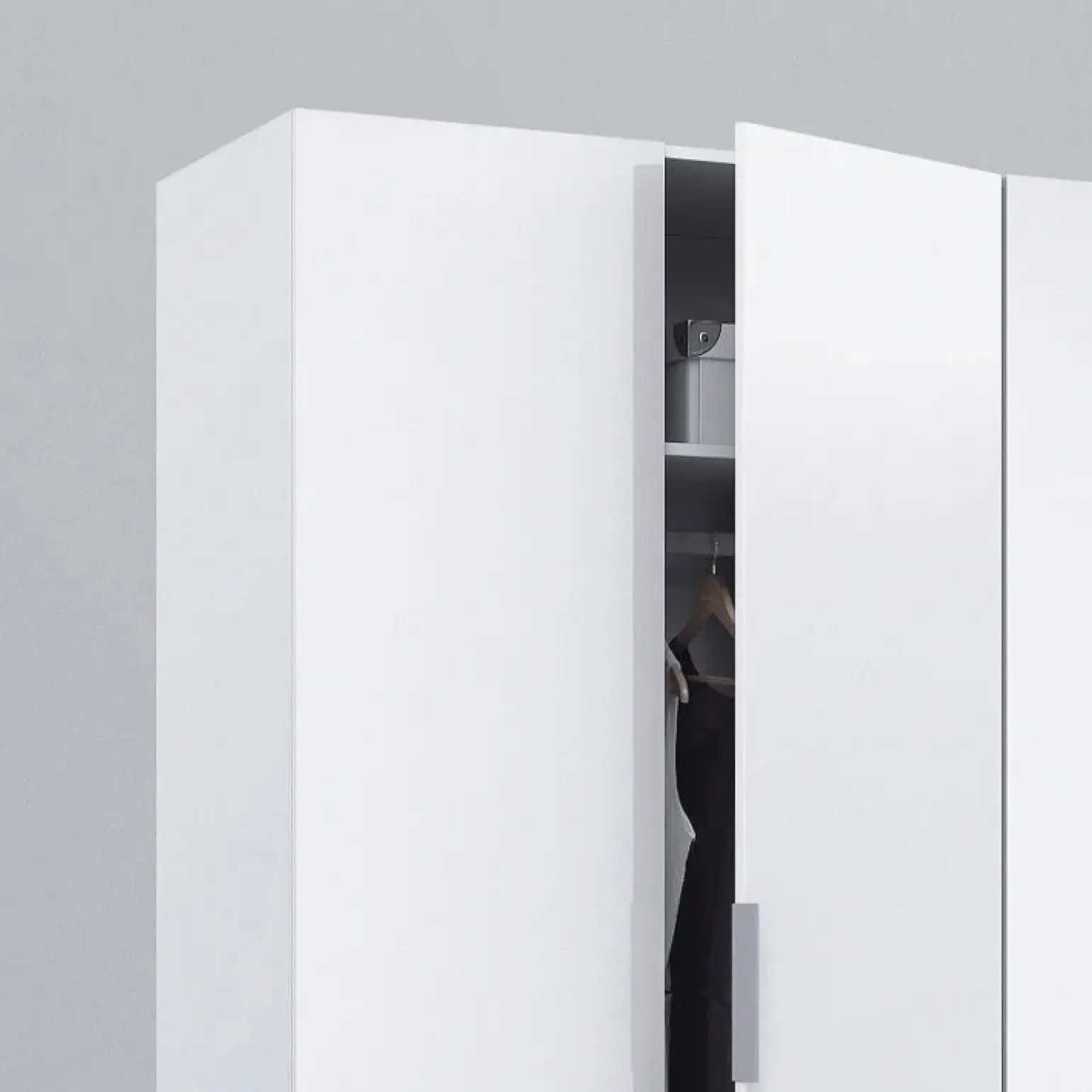 Armadio 180x200h cm moderno 4 ante bianco lucido Mike Gihome®