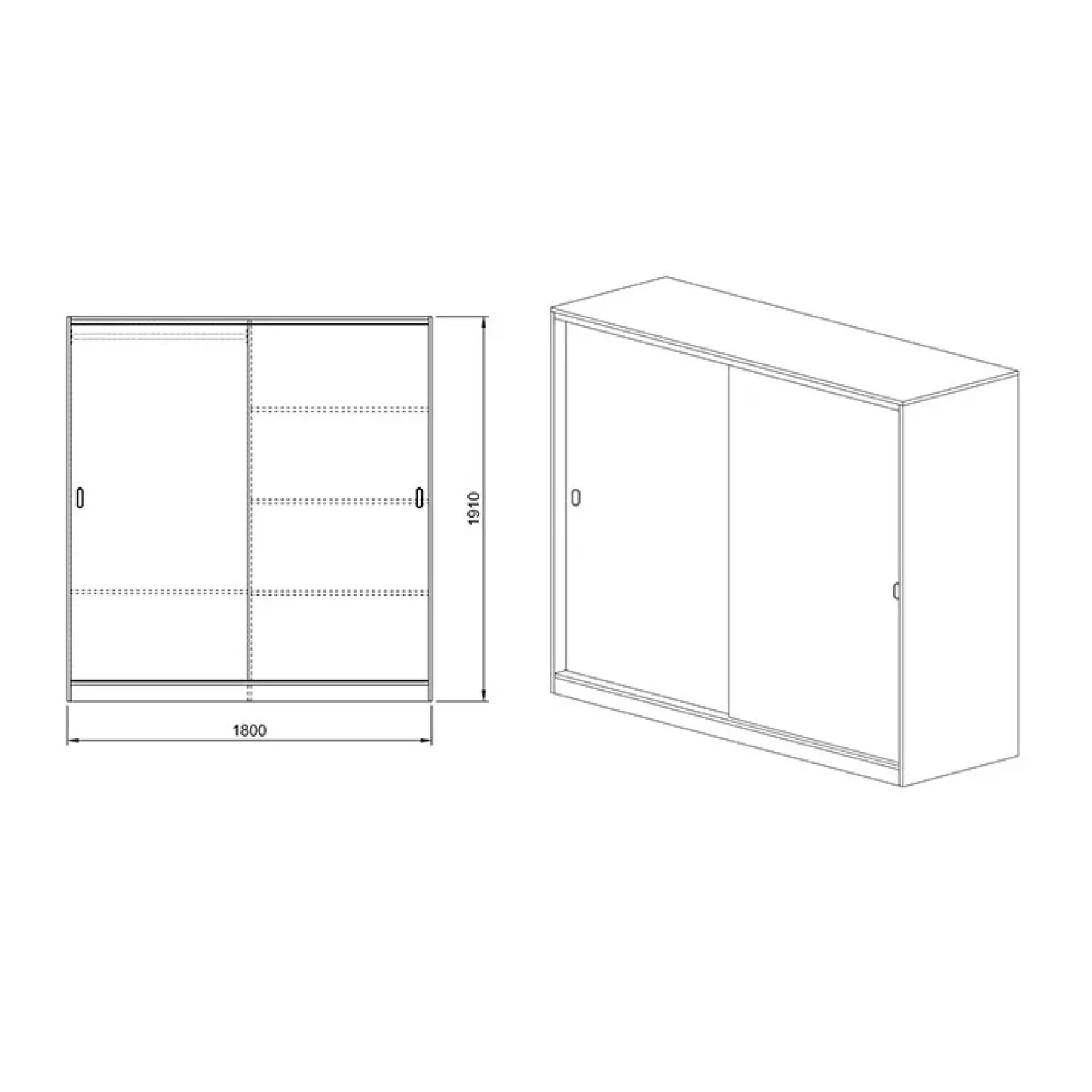 Armadio 180x191h cm scorrevole moderno rovere sonoma Morante