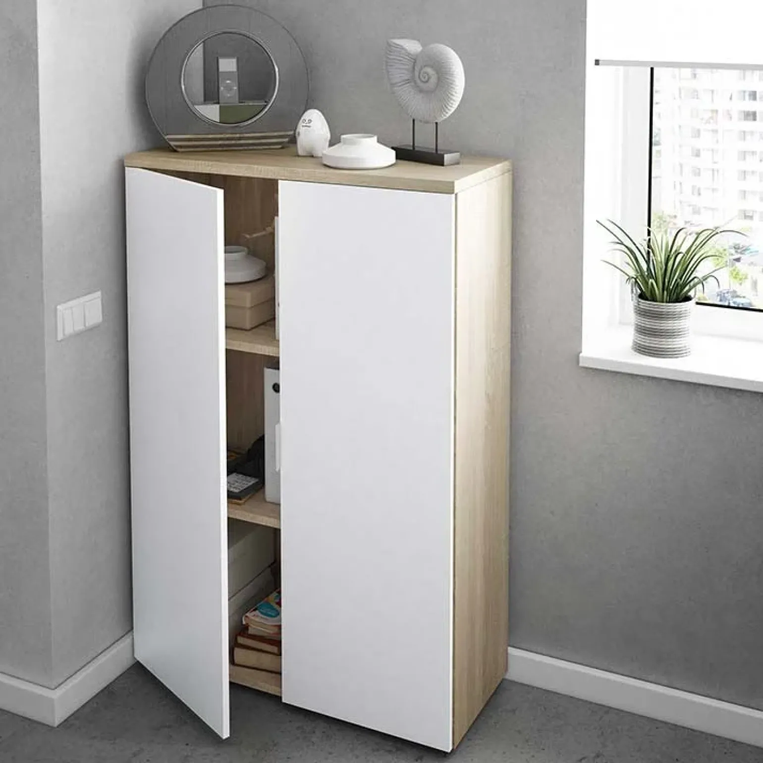Arredo ufficio completo bianco opaco rovere natura Work 2